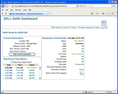 Defib Dashboard Not Ready