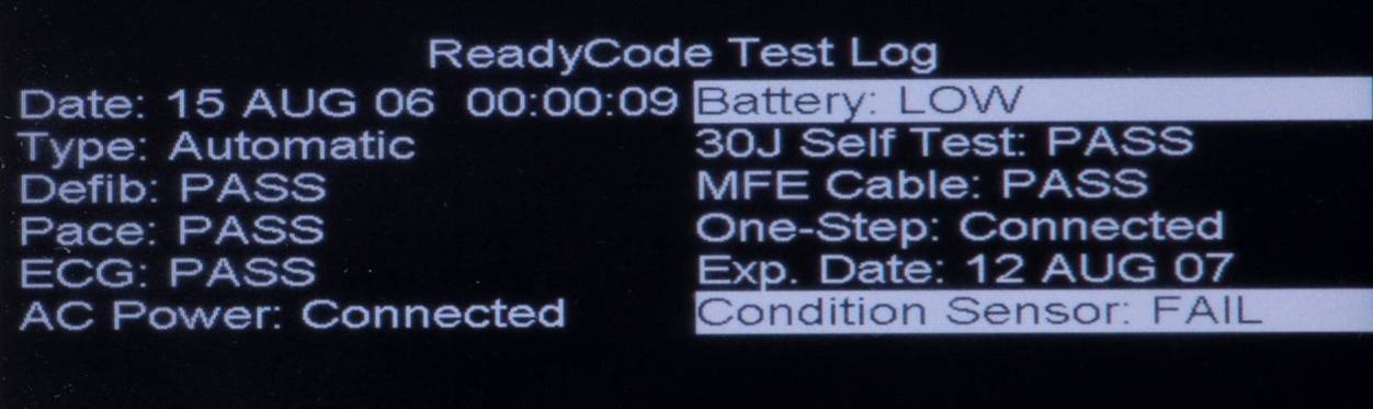 Defib Readiness Test Log